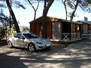 Sous les pins en juin au camping des Hauts du Castellet.
