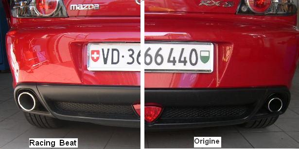 Echappement Racing Beat Vs Origine.JPG